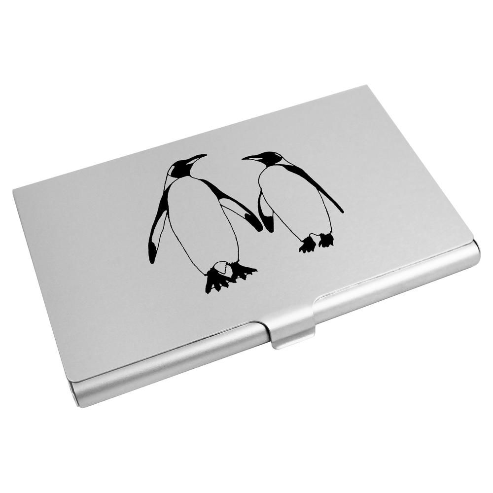'Penguin Couple' Business Card Holder / Credit Card Wallet (CH00015891)
