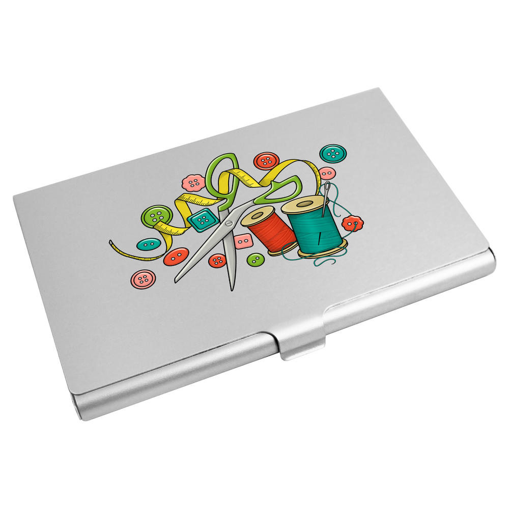 'Sewing Tools' Business Card Holder / Credit Card Wallet (CH00019390)