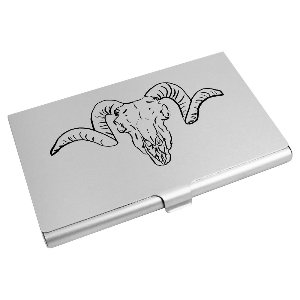 'Ram Skull' Business Card Holder / Credit Card Wallet (CH00021253)