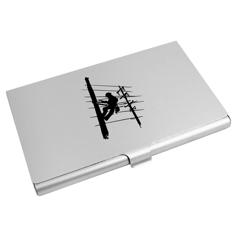 'Linesman Fixing Cables' Business Card Holder / Credit Card Wallet (CH00032410)