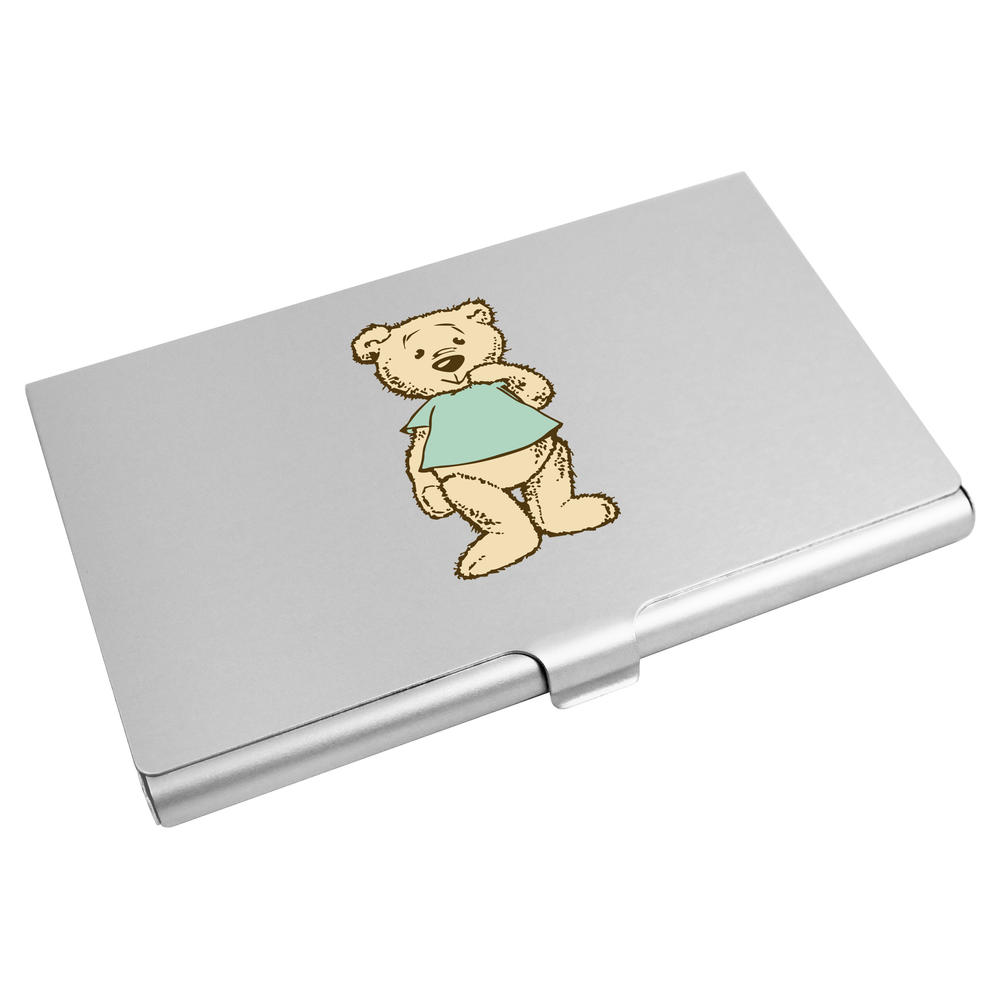 'Teddy With Blue Shirt' Business Card Holder / Credit Card Wallet (CH00033103)