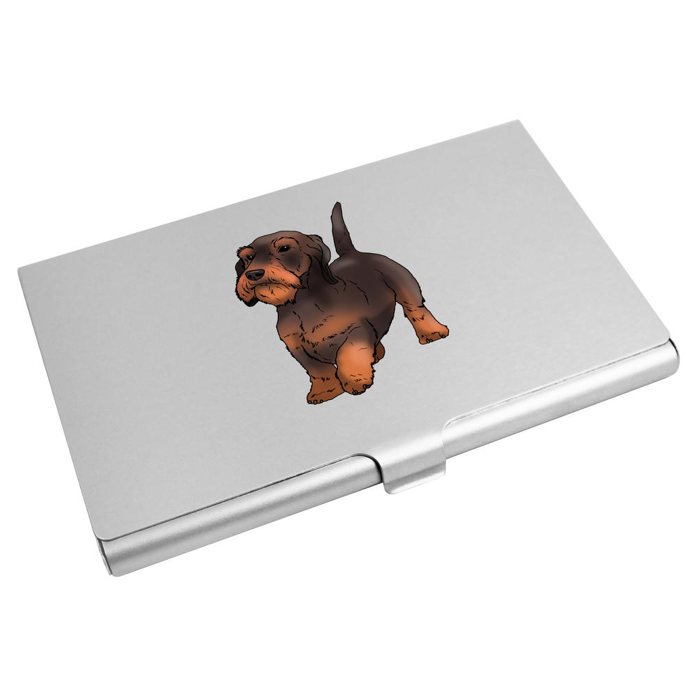 'Wire Haired Dachshund' Business Card Holder / Credit Card Wallet (CH00033457)