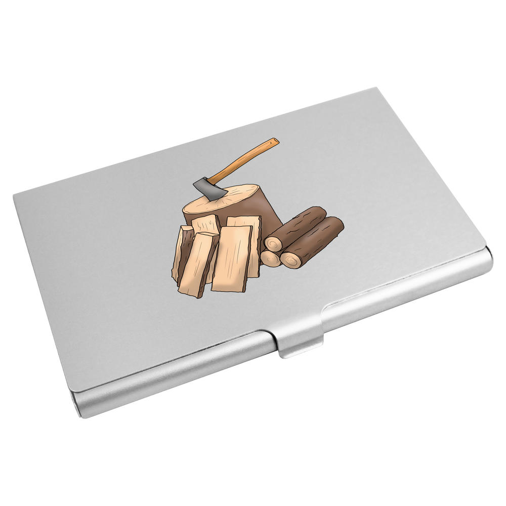 'Axe & Chopping Block' Business Card Holder / Credit Card Wallet (CH00033999)