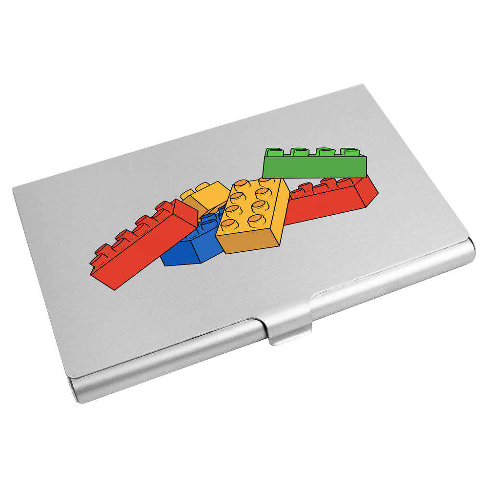 'Toy Building Bricks' Metal Business Card Holder - Slim Aluminium Credit / ID Card Wallet for Work and Travel (CH00035385)