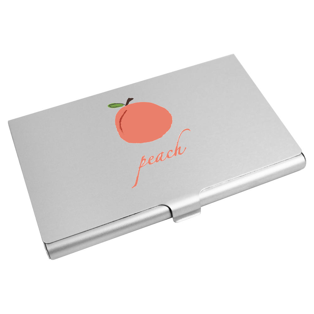 'Peach Fruit Illustration Drawing' Business Card Holder / Credit Card Wallet (CH00035519)