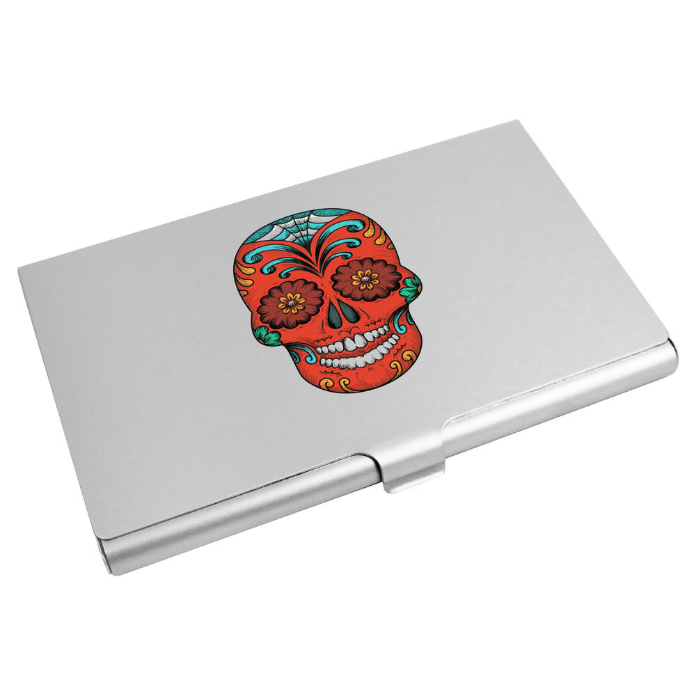 'Mexican Sugar Skull' Business Card Holder / Credit Card Wallet (CH00036464)