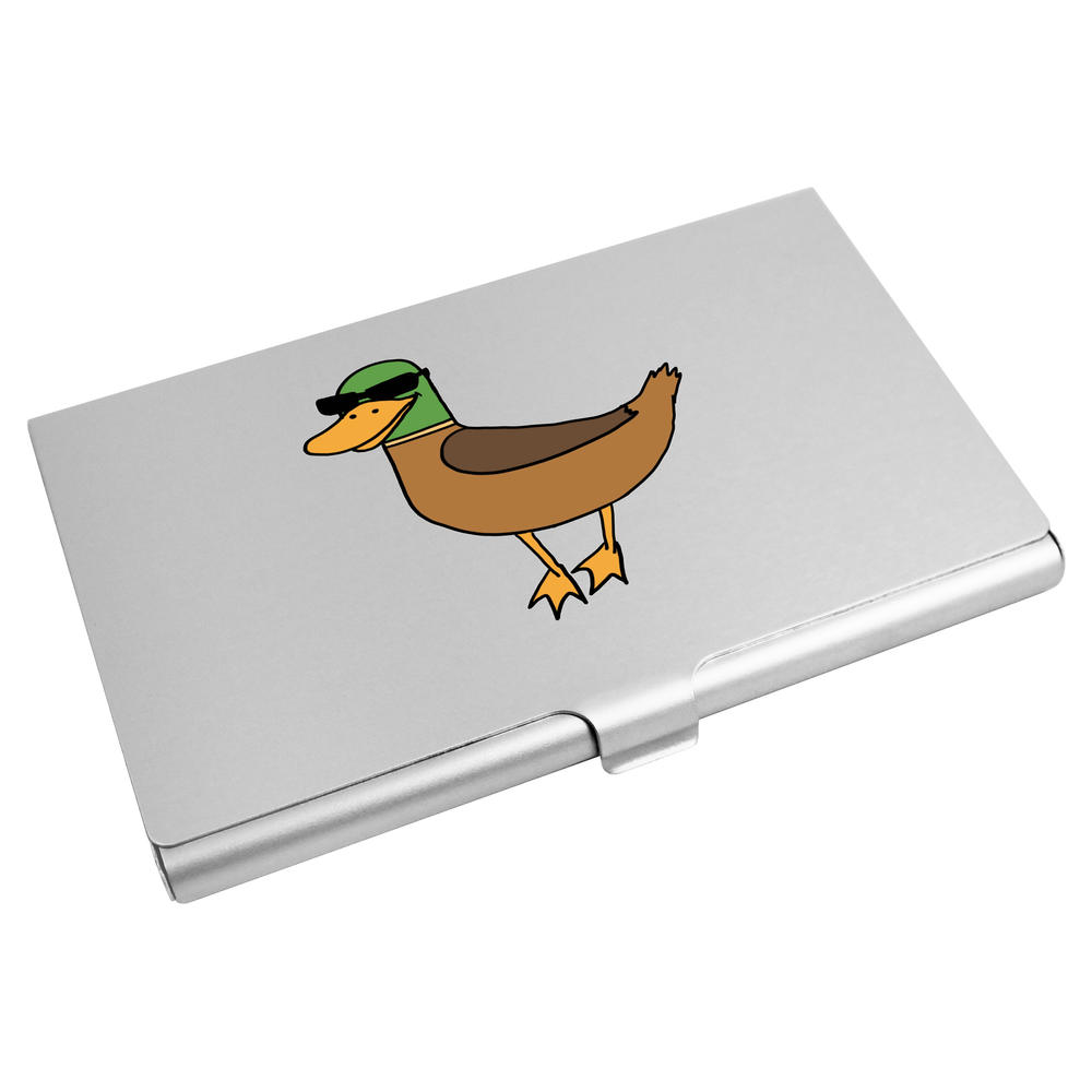 'Duck Wearing Sunglasses' Business Card Holder / Credit Card Wallet (CH00040767)