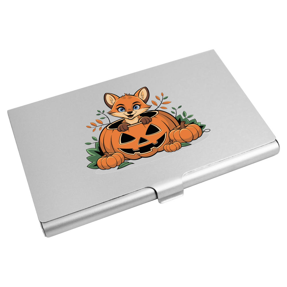 'Pumpkin Fox' Business Card Holder / Credit Card Wallet (CH00044154)