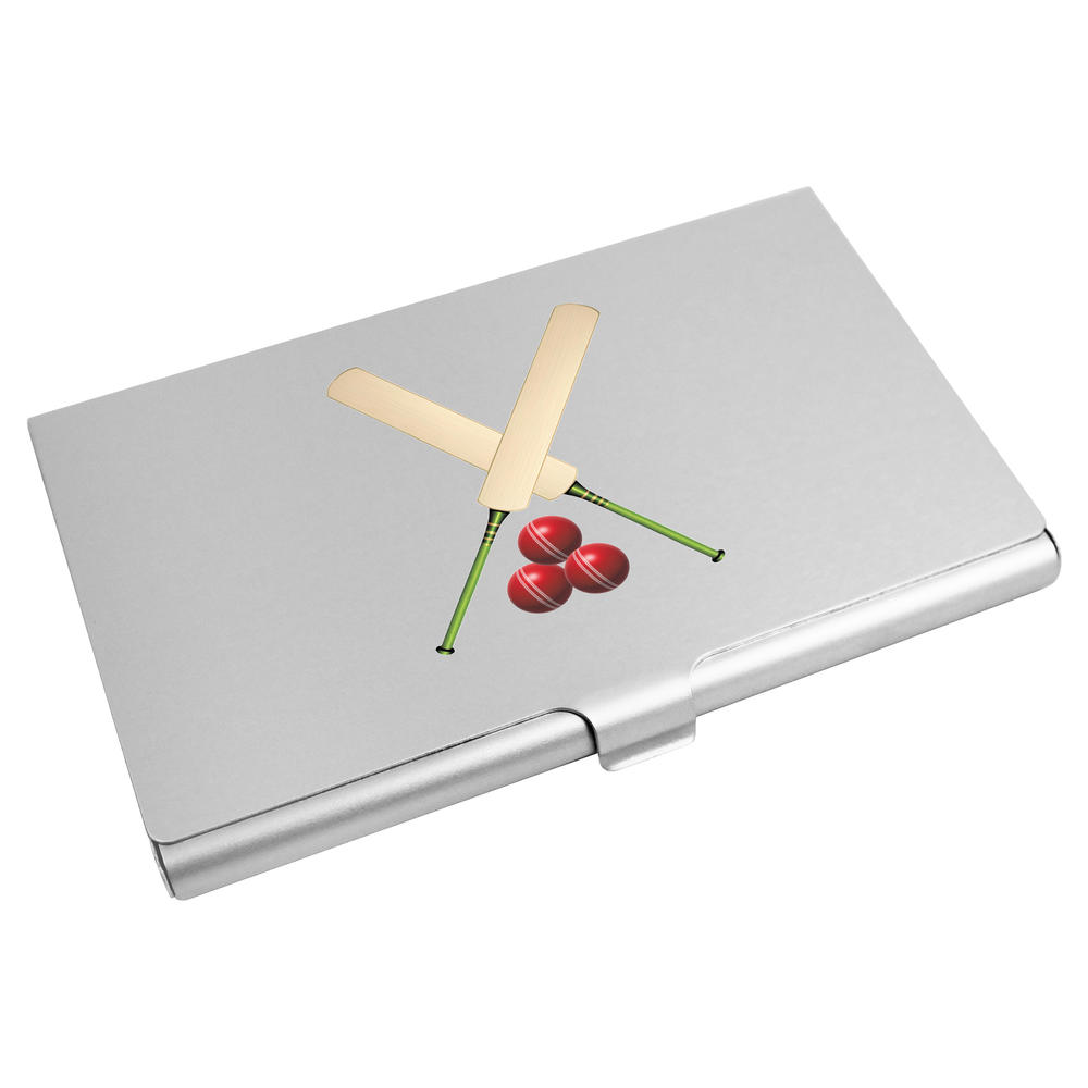 'Cricket Bats and Balls' Business Card Holder / Credit Card Wallet (CH00044290)