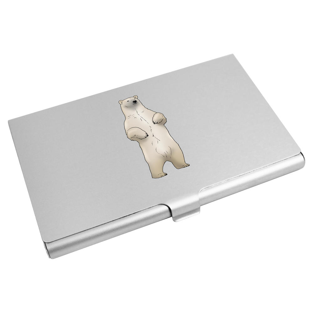 'Standing Polar Bear' Business Card Holder / Credit Card Wallet (CH00044757)