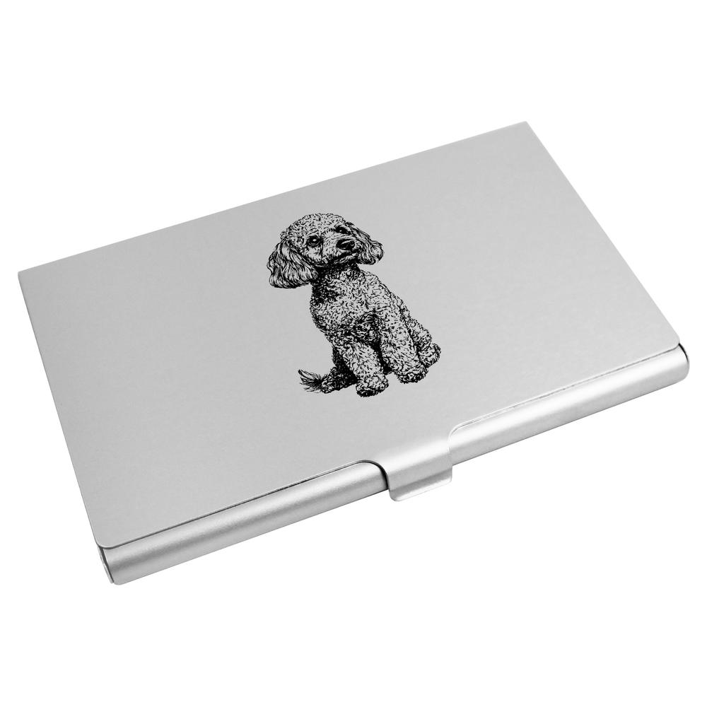 'Miniature Poodle Sitting' Business Card Holder / Credit Card Wallet (CH00045123)