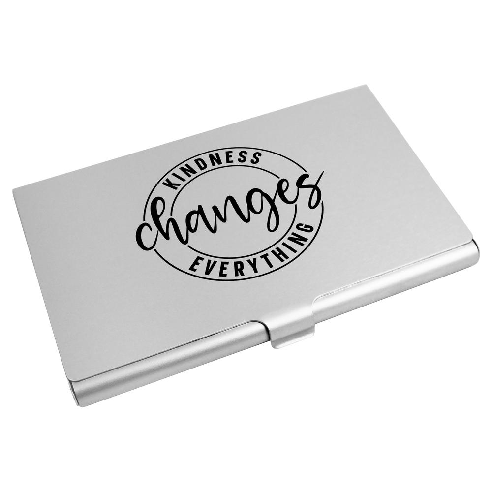 'Kindness Changes Everything Motivational Text' Business Card Holder / Credit Card Wallet (CH00045297)