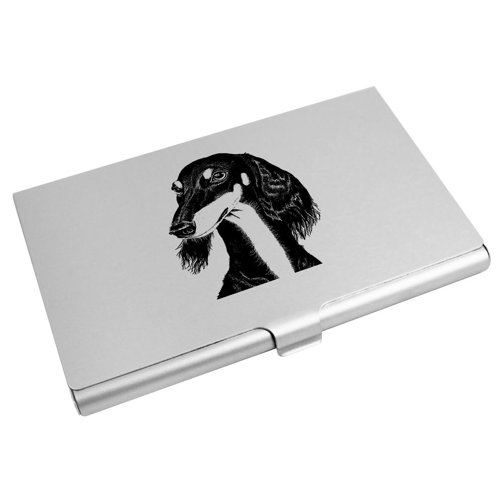 'Saluki Dog Portrait' Business Card Holder / Credit Card Wallet (CH00045625)