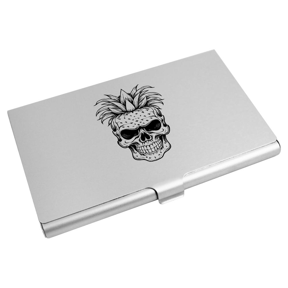 'Punk Pineapple Skull' Business Card Holder / Credit Card Wallet (CH00046124)