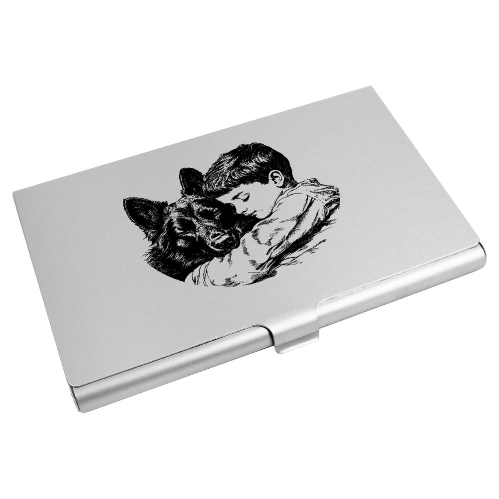 'Sleeping Boy with German Shepherd' Business Card Holder / Credit Card Wallet (CH00046315)