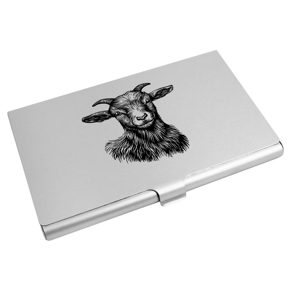 'Baby Goat Portrait' Business Card Holder / Credit Card Wallet (CH00046876)