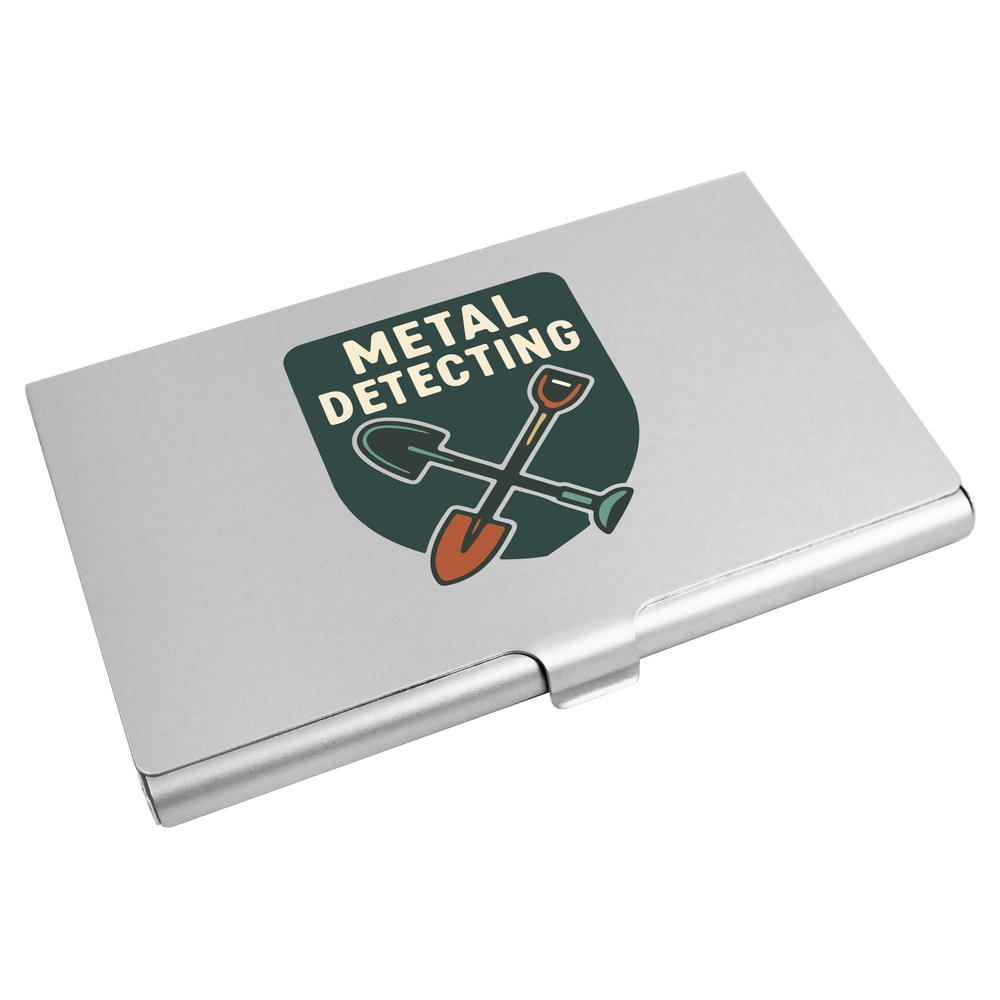 'Metal Detecting Motif' Business Card Holder / Credit Card Wallet (CH00049029)