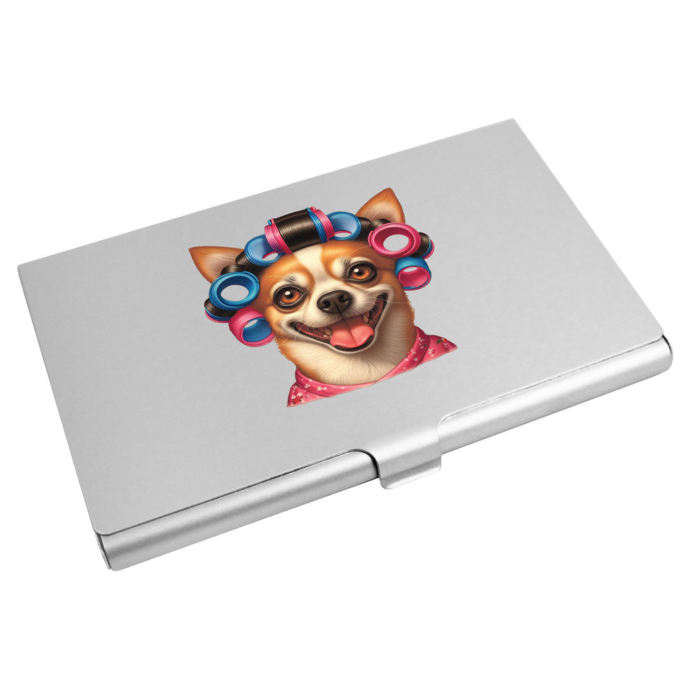 'Hair Salon Chihuahua' Business Card Holder / Credit Card Wallet (CH00049154)