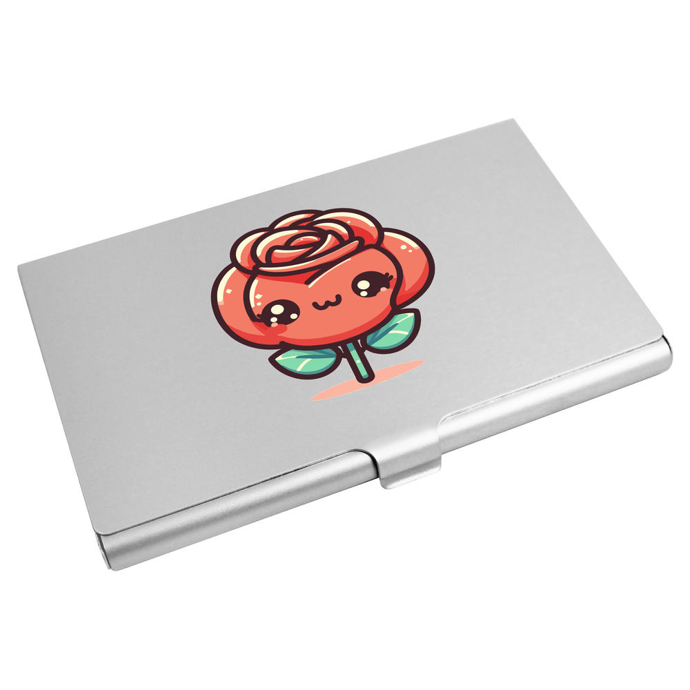 'Cute Rose Flower' Business Card Holder / Credit Card Wallet (CH00049184)