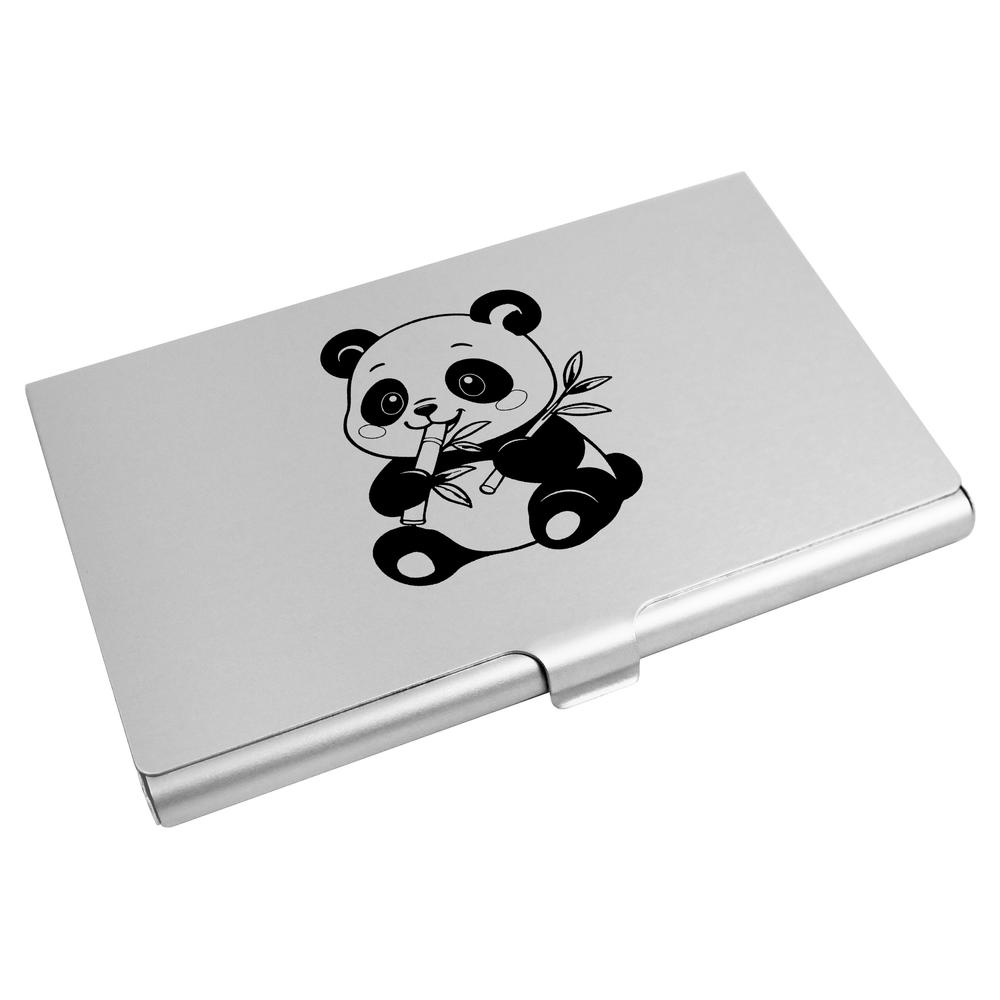 'Baby Panda Eating' Business Card Holder / Credit Card Wallet (CH00049887)
