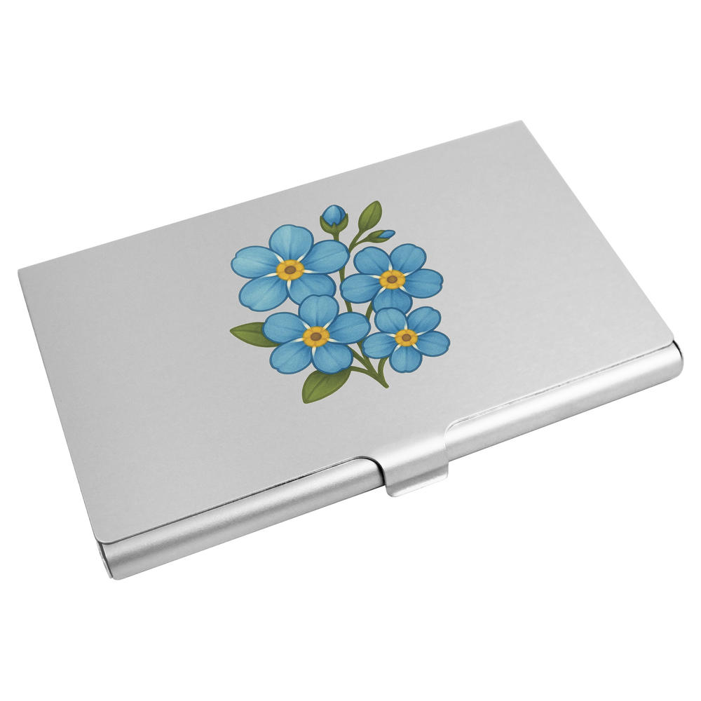 'Forget Me Not Flowers' Business Card Holder / Credit Card Wallet (CH00050190)
