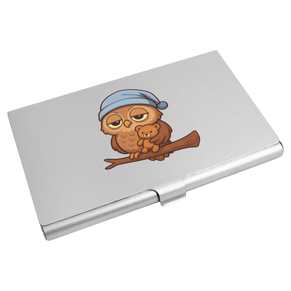 'Sleepy Owl' Business Card Holder / Credit Card Wallet (CH00050643)