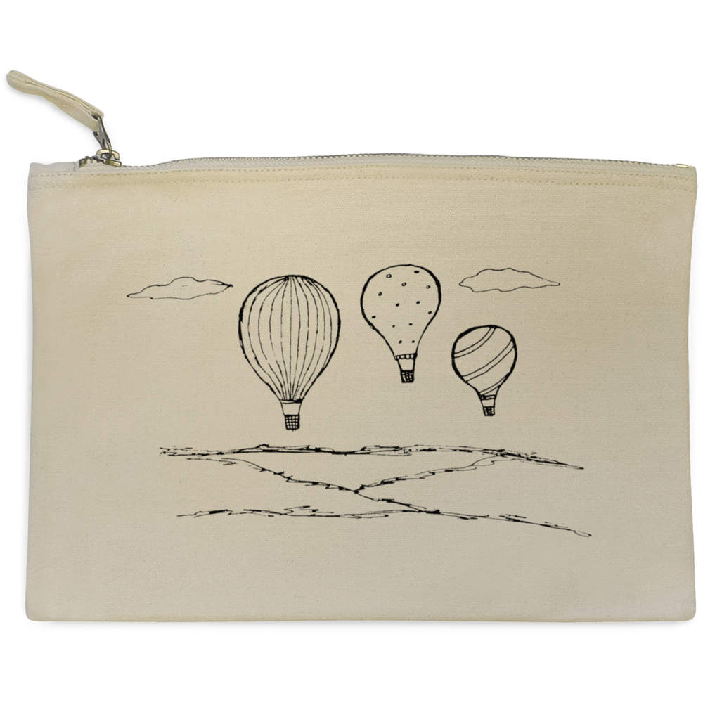 'Hot Air Balloons' Canvas Clutch Bag / Accessory Case (CL00007062)