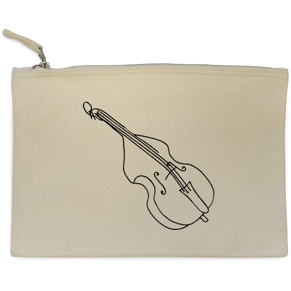 'Double Bass' Canvas Clutch Bag / Accessory Case (CL00008200)