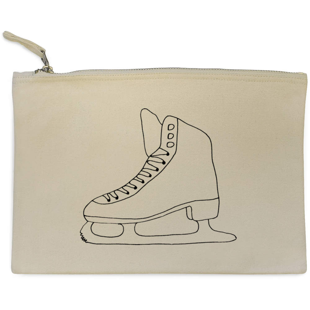 'Ice Skate' Canvas Clutch Bag / Accessory Case (CL00015445)