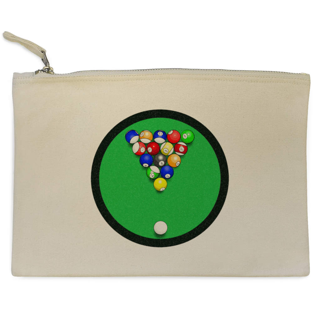 'Pool Balls' Canvas Clutch Bag / Accessory Case (CL00018194)