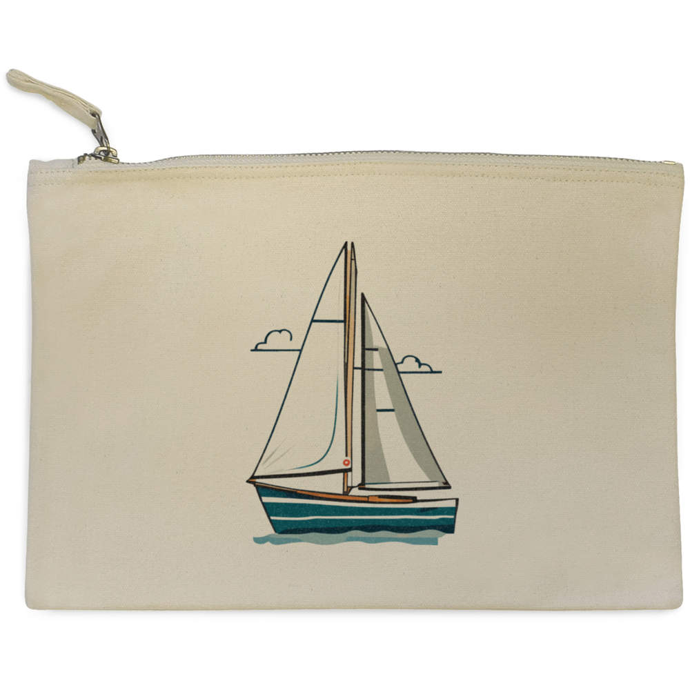 'Sailboat On The Water' Canvas Clutch Bag / Accessory Case (CL00035838)