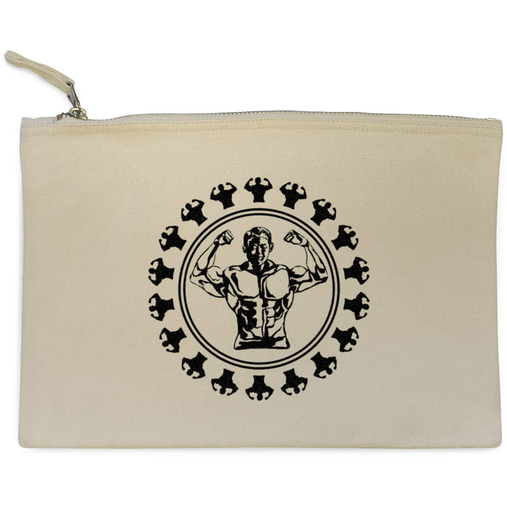 'Body Builder ' Canvas Clutch Bag / Accessory Case (CL00036552)