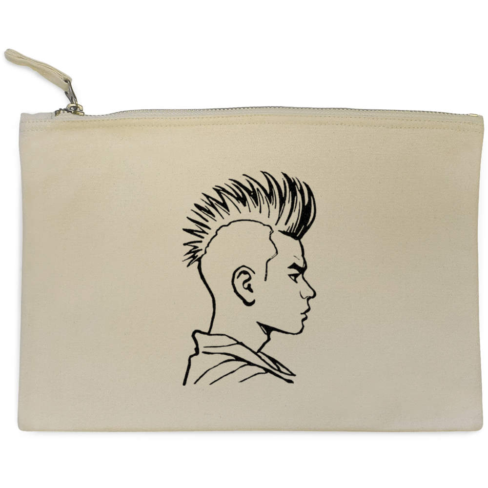 'Mohawk Hairstyle' Canvas Clutch Bag / Accessory Case (CL00037403)
