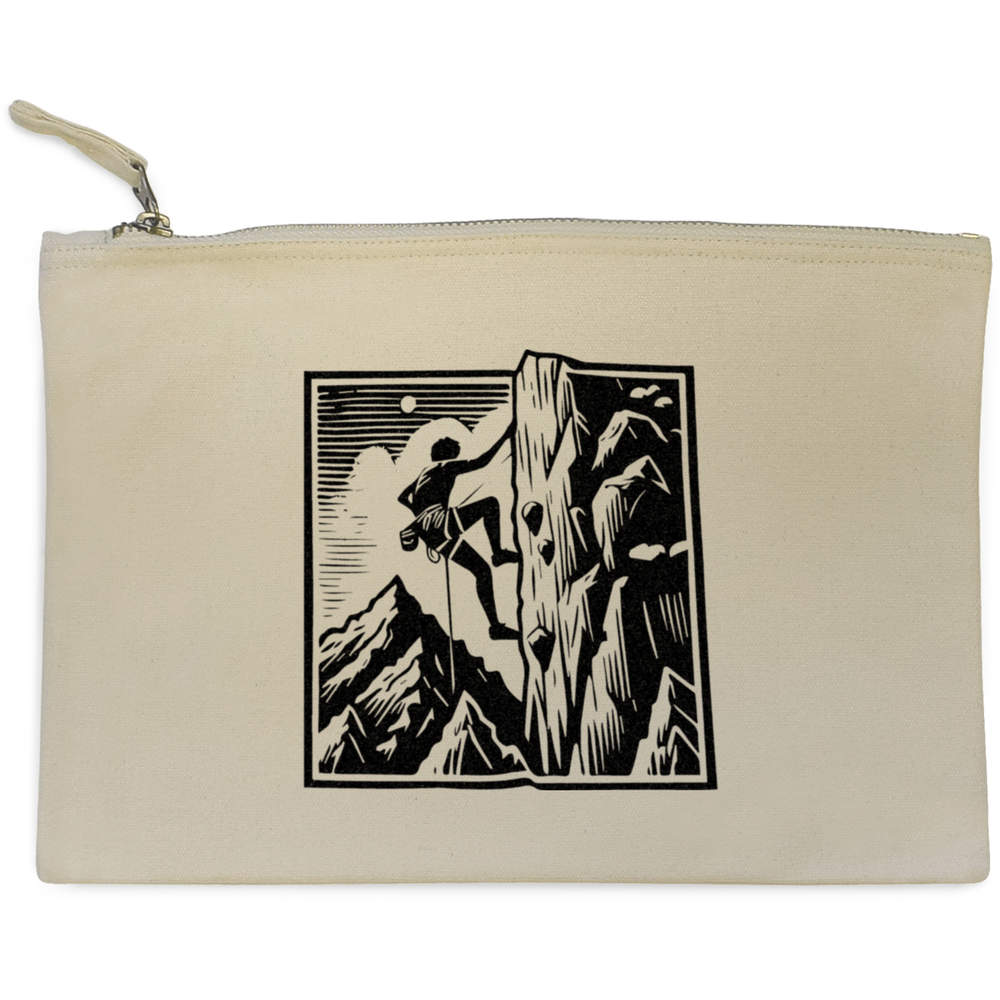 'Mountain Rock Climbing' Canvas Clutch Bag / Accessory Case (CL00038787)