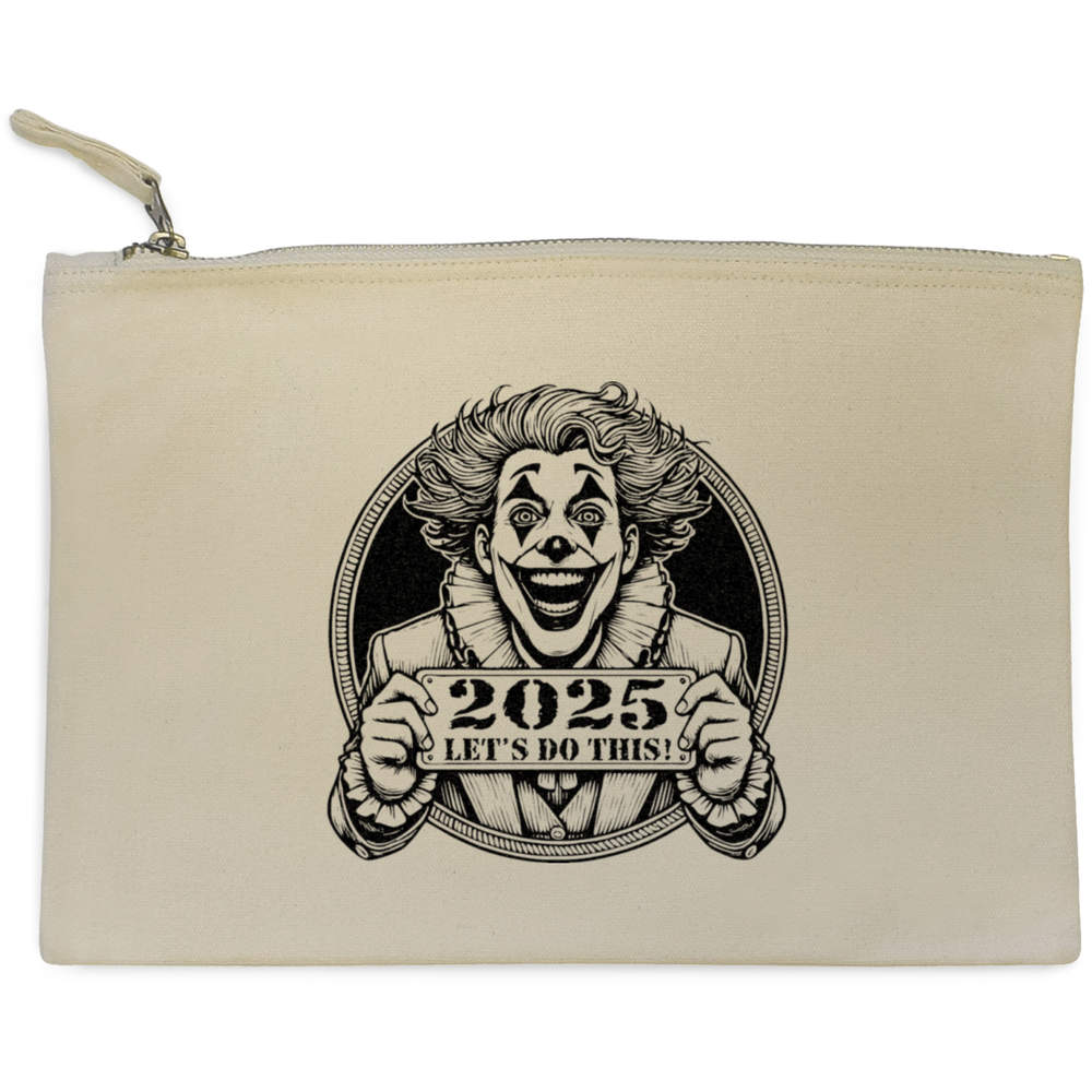 'Clown New Year 2025' Canvas Clutch Bag / Accessory Case (CL00042261)