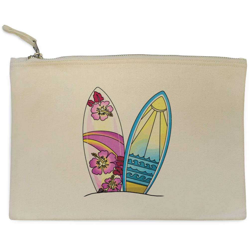 'Decorative Surfboards' Canvas Clutch Bag / Accessory Case (CL00043870)