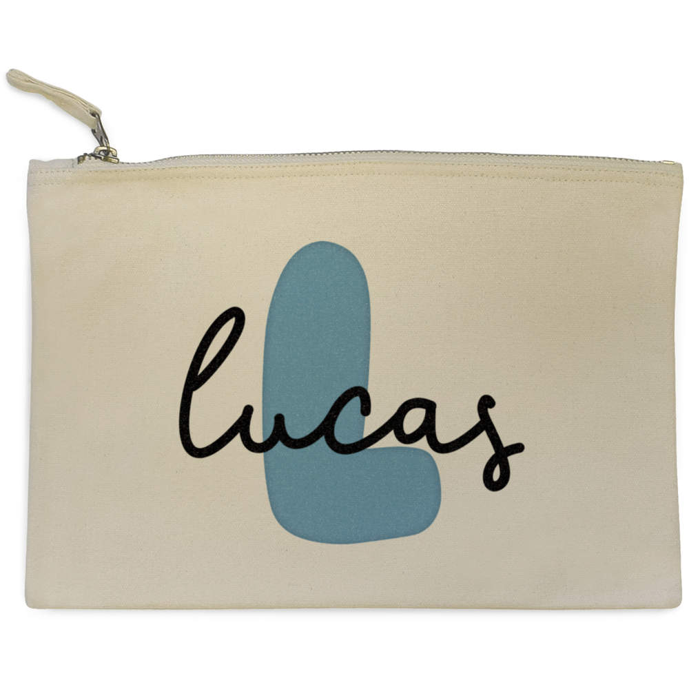 'Lucas Name' Canvas Clutch Bag / Accessory Case (CL00043887)