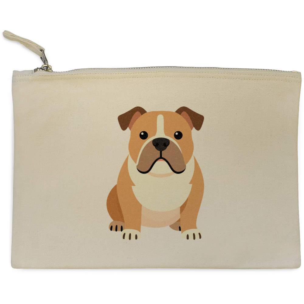 'Stylised Bulldog' Canvas Clutch Bag / Accessory Case (CL00049980)