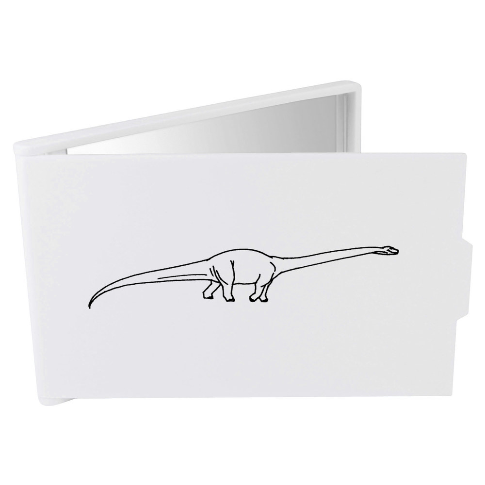 'Diplodocus Dinosaur' Compact Makeup Mirror - White - Travel / Pocket Mirror for Handbags, Cosmetics and Gifts (CM00005713)