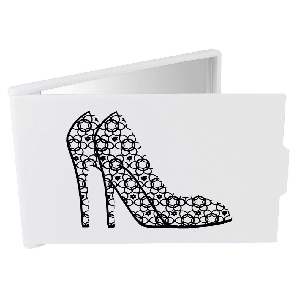 'Patterned High Heel Shoes' Compact / Travel / Pocket Makeup Mirror (CM00008676)