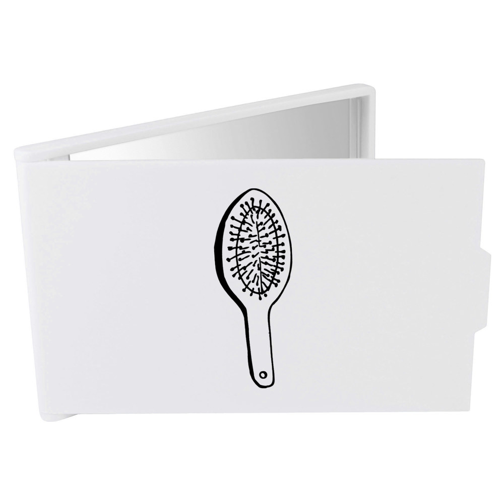 'Hair Brush' Compact / Travel / Pocket Makeup Mirror (CM00009360)