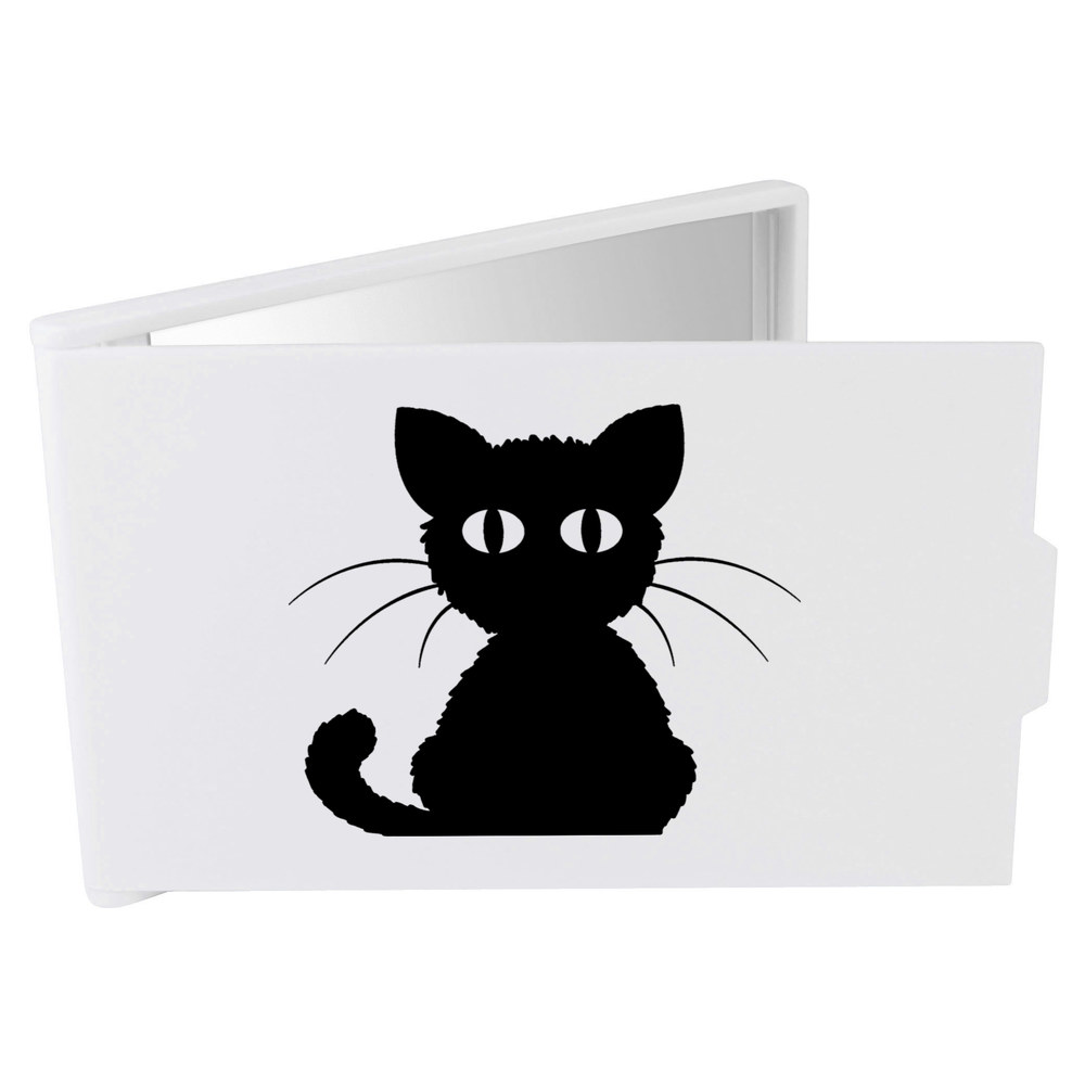 'Black Cat' Compact / Travel / Pocket Makeup Mirror (CM00014019)