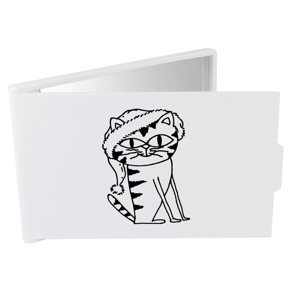 'Christmas Cat' Compact / Travel / Pocket Makeup Mirror (CM00019588)