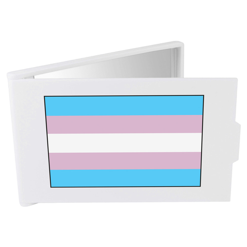 'Transgender Pride Flag' Compact / Travel / Pocket Makeup Mirror (CM00021024)