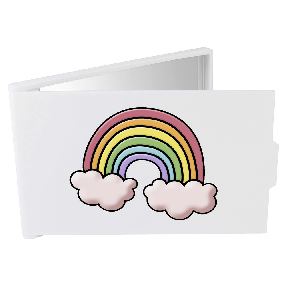 'Rainbow & Clouds' Compact / Travel / Pocket Makeup Mirror (CM00021038)