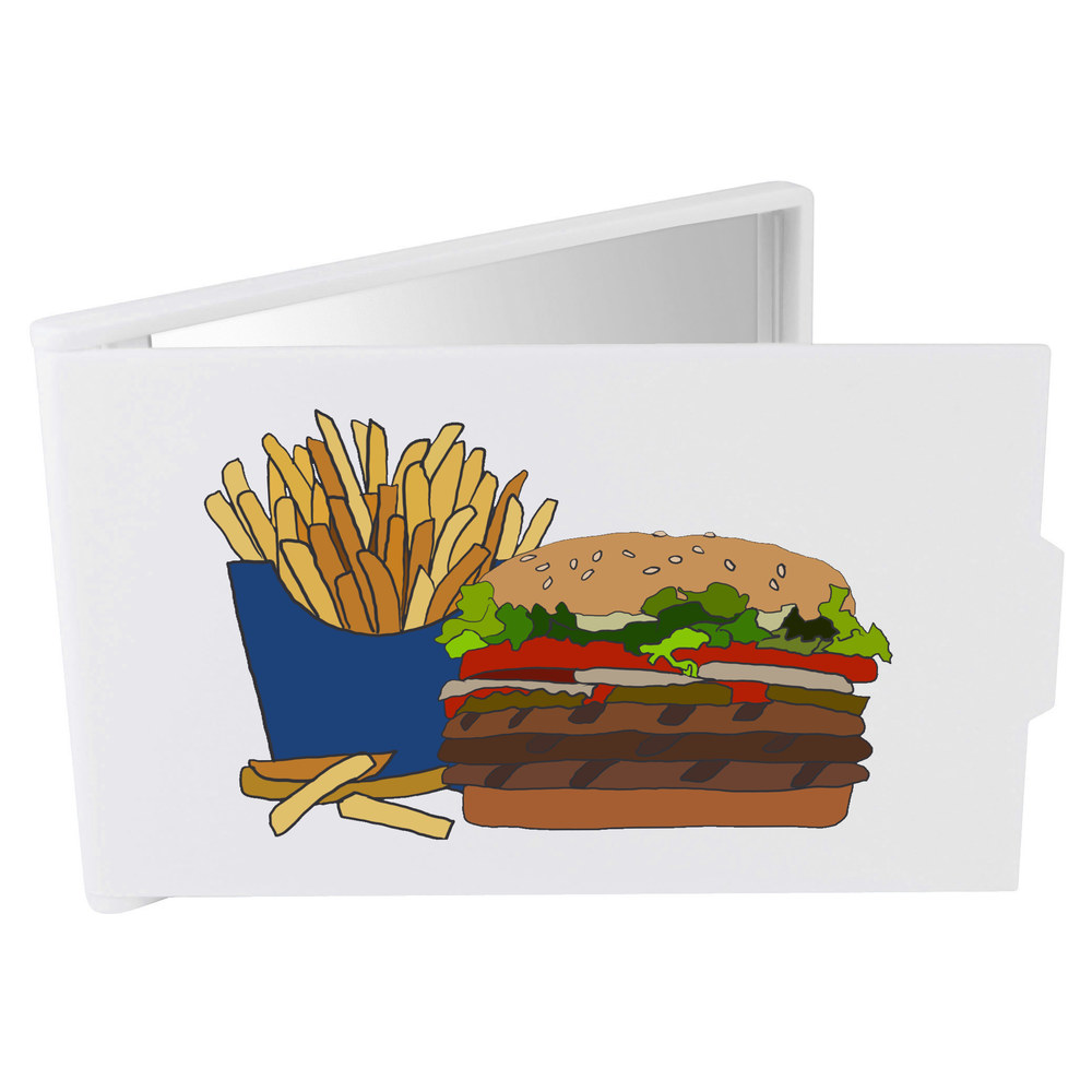 'Burger & Fries' Compact / Travel / Pocket Makeup Mirror (CM00025537)