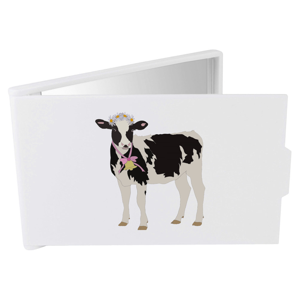 'Cow With Bell' Compact / Travel / Pocket Makeup Mirror (CM00026622)