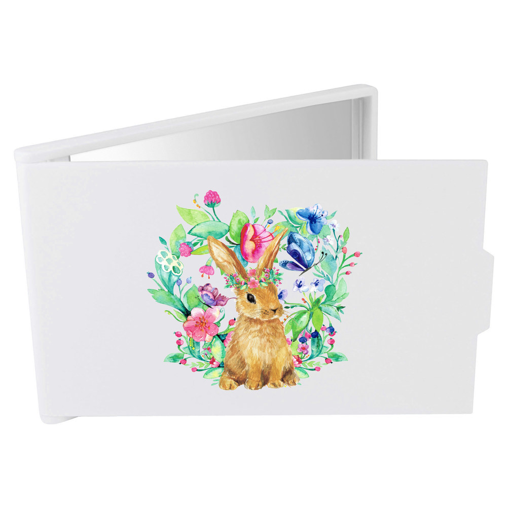 'Spring Bunny With Florals' Compact / Travel / Pocket Makeup Mirror (CM00036482)