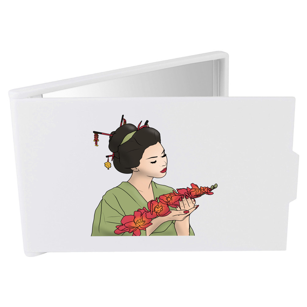 'Geisha Holding Orchids' Compact / Travel / Pocket Makeup Mirror (CM00037156)