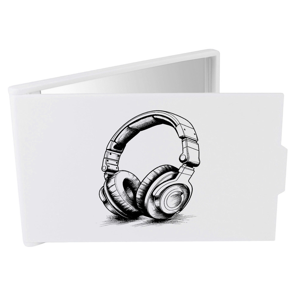 'Headphones' Compact / Travel / Pocket Makeup Mirror (CM00037993)
